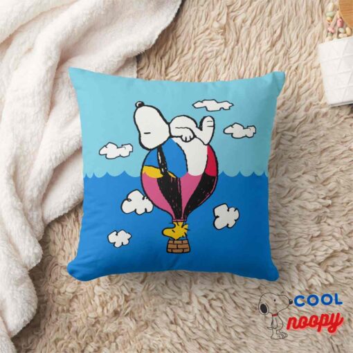 Peanuts Snoopy Woodstock Hot Air Balloon Throw Pillow 8