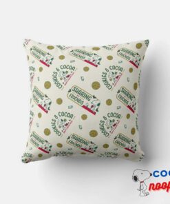 Peanuts Snoopy Woodstock Hot Cocoa Pattern Throw Pillow 4