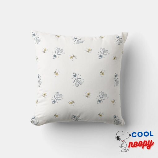 Peanuts Snoopy Woodstock Laughing Pattern Throw Pillow 3