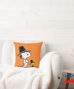 Peanuts Snoopy Woodstock Pilgrim Throw Pillow 2