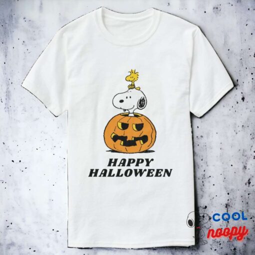Peanuts Snoopy Woodstock Pop Up Pumpkin T Shirt 5