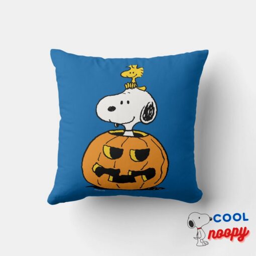 Peanuts Snoopy Woodstock Pop Up Pumpkin Throw Pillow 4