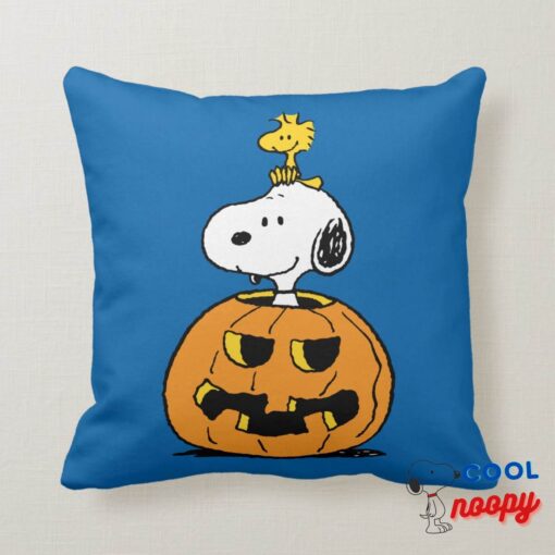 Peanuts Snoopy Woodstock Pop Up Pumpkin Throw Pillow 6