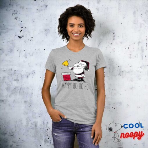 Peanuts Snoopy Woodstock Santa Bell Ringer T Shirt 2