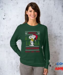 Peanuts Snoopy Woodstock Santa Claus Hug T Shirt 2