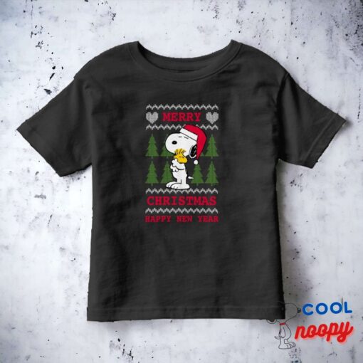 Peanuts Snoopy Woodstock Santa Claus Hug Toddler T Shirt 4