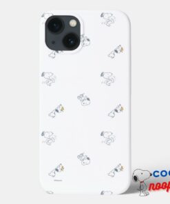 Peanuts Snoopy Woodstock Soft Gray Pattern Case Mate Iphone Case 8