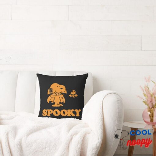Peanuts Snoopy Woodstock Spooky Throw Pillow 2