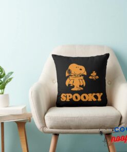 Peanuts Snoopy Woodstock Spooky Throw Pillow 3