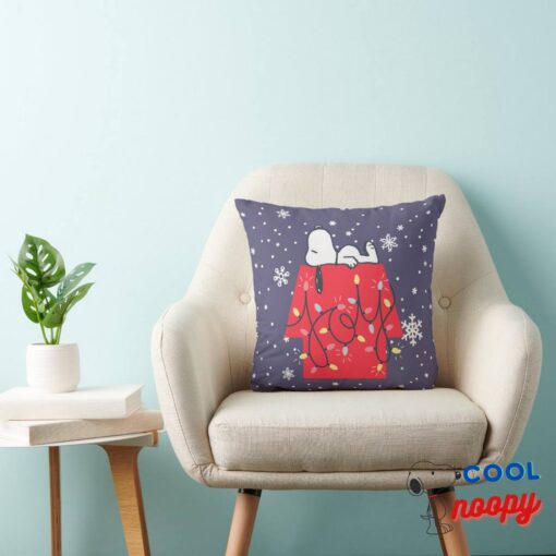 Peanuts Snoopys Holiday Dreamer Throw Pillow 3