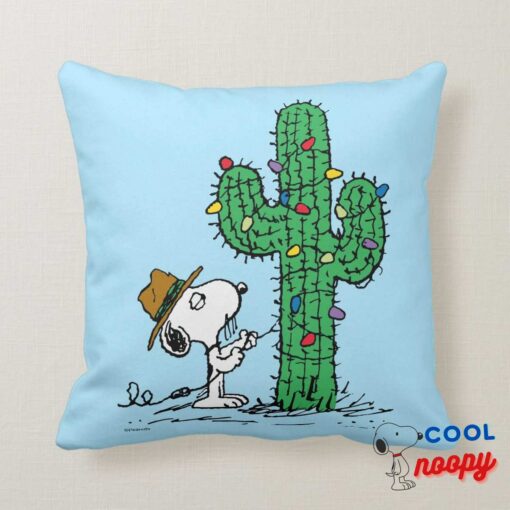 Peanuts Spikes Holiday Cactus Throw Pillow 8