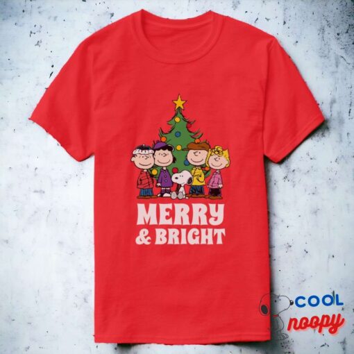 Peanuts The Gang Around The Christmas Tree T Shirt 11