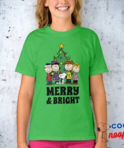 Peanuts The Gang Around The Christmas Tree T Shirt 2