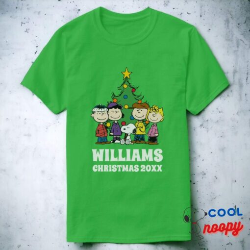 Peanuts The Gang Around The Christmas Tree T Shirt 3