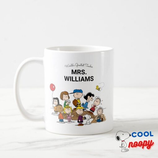 Peanuts The Gang Greatest Teacher Personalized Coffee Mug 2