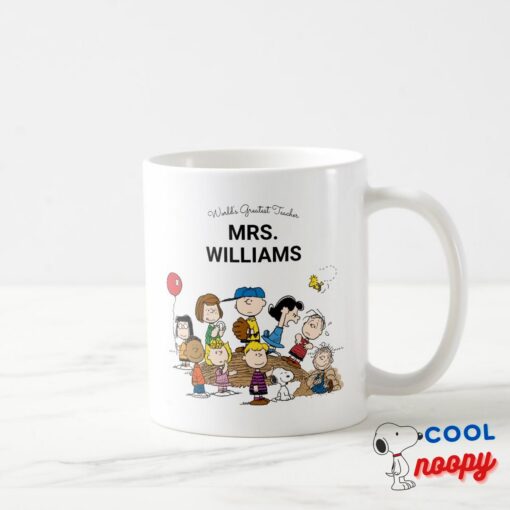 Peanuts The Gang Greatest Teacher Personalized Coffee Mug 3