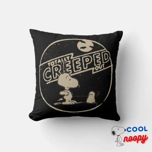 Peanuts Totally Creeped Out Snoopy Throw Pillow 5