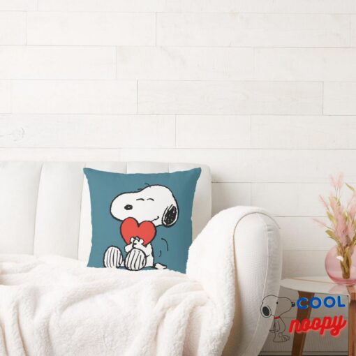 Peanuts Valentines Day Snoopy Heart Hug Throw Pillow 3