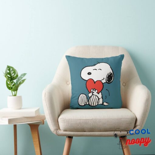 Peanuts Valentines Day Snoopy Heart Hug Throw Pillow 4