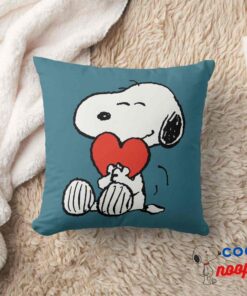 Peanuts Valentines Day Snoopy Heart Hug Throw Pillow 8