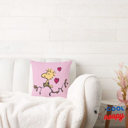 Peanuts Valentines Day Woodstock Whistle Throw Pillow 3