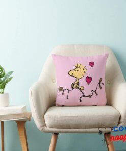 Peanuts Valentines Day Woodstock Whistle Throw Pillow 4