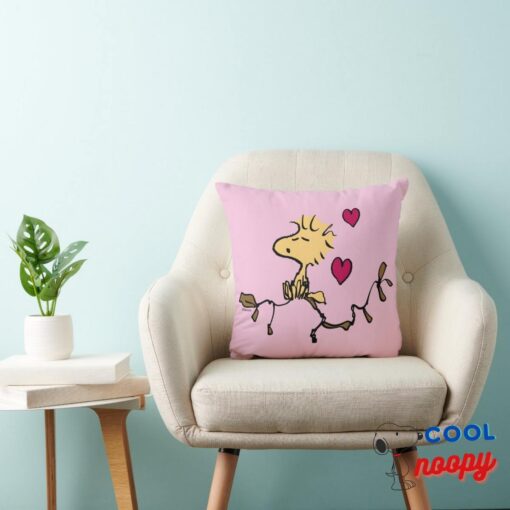 Peanuts Valentines Day Woodstock Whistle Throw Pillow 4