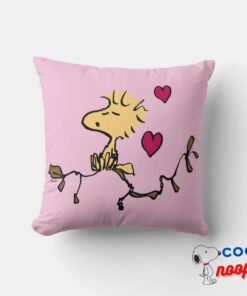 Peanuts Valentines Day Woodstock Whistle Throw Pillow 6
