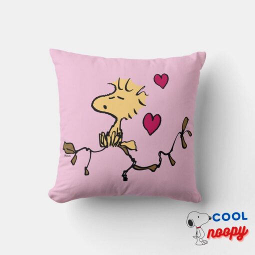 Peanuts Valentines Day Woodstock Whistle Throw Pillow 6
