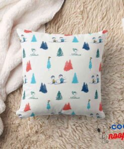 Peanuts Winter Skiing The Slopes Pattern Throw Pillow 8