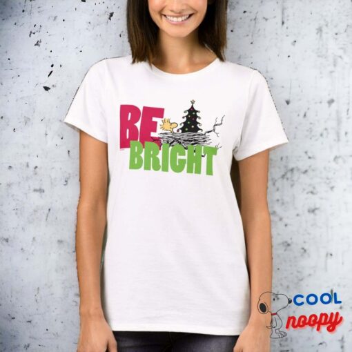 Peanuts Woodsock Christmas Be Bright T Shirt 4