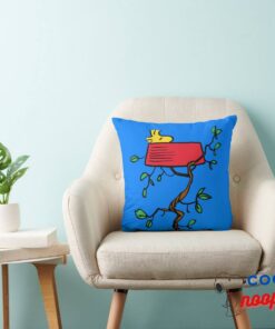 Peanuts Woodstock Napping In Snoopys Dish Throw Pillow 3