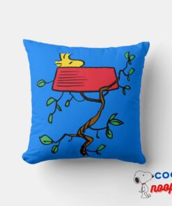 Peanuts Woodstock Napping In Snoopys Dish Throw Pillow 5