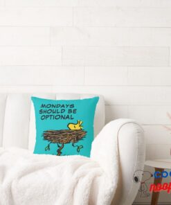 Peanuts Woodstock Napping Throw Pillow 2