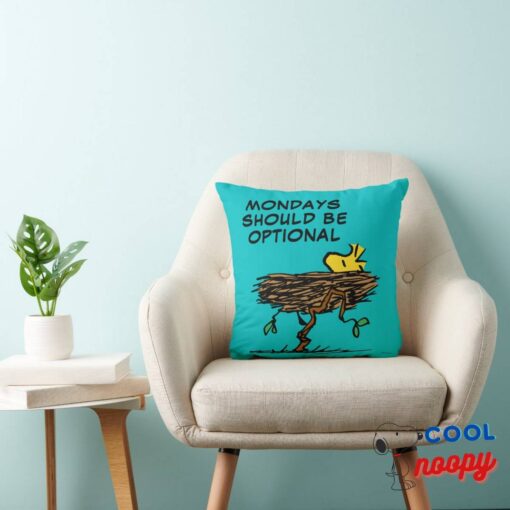 Peanuts Woodstock Napping Throw Pillow 3