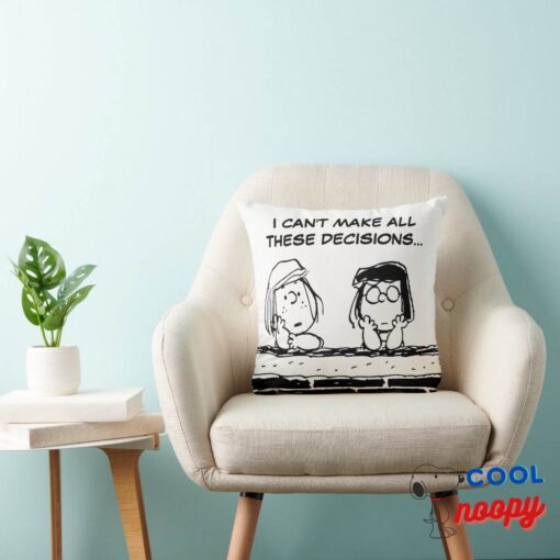 Peppermint Patty Marcie At The Wall Throw Pillow 3