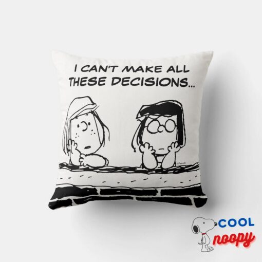 Peppermint Patty Marcie At The Wall Throw Pillow 4