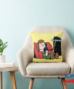 Peppermint Patty On The Phone Throw Pillow 3