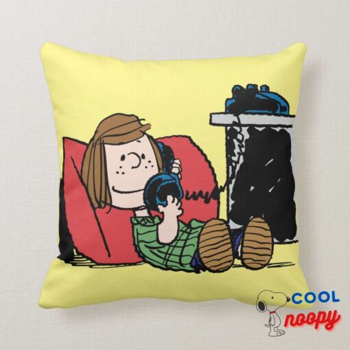 Peppermint Patty On The Phone Throw Pillow 6
