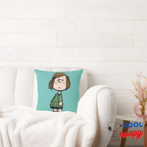 Peppermint Patty Rolling Eyes Throw Pillow 2