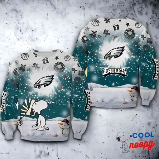 Philadelphia Eagles Xmas Snoopy Ugly Sweater Gift 1