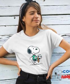 Playful Snoopy Soccer T Shirt 4