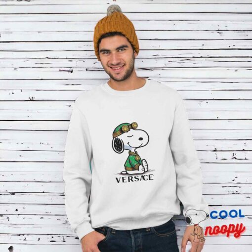 Playful Snoopy Versace Logo T Shirt 1