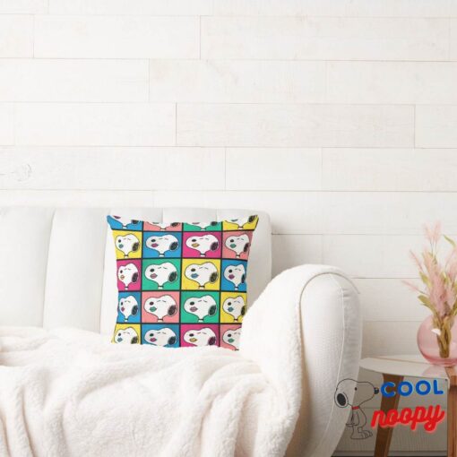 Pop Art Snoopy Lips Mod For You Pattern Throw Pillow 2