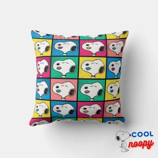 Pop Art Snoopy Lips Mod For You Pattern Throw Pillow 4
