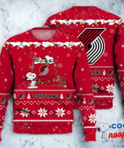Portland Trail Blazers Snoopy Nba Ugly Christmas Sweater 1