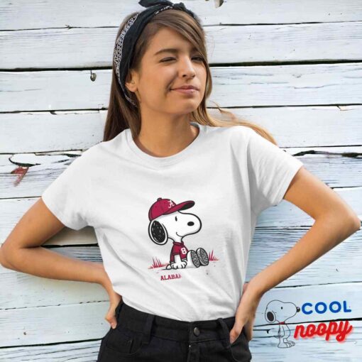 Radiant Snoopy Alabama Crimson Tide Logo T Shirt 4