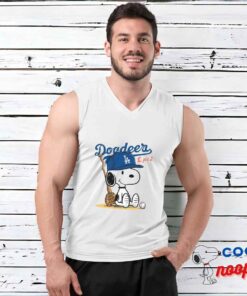 Radiant Snoopy Los Angeles Dodger Logo T Shirt 3