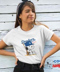 Radiant Snoopy Los Angeles Dodger Logo T Shirt 4