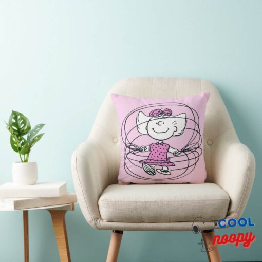 Sally Playing Jump Rope Throw Pillow 3